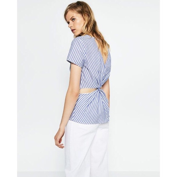 Zara Tops - Zara Striped Twisted Knot Cut Out Back Top Zara Tops - Zara Striped Twisted Knot Cut Out Back Top